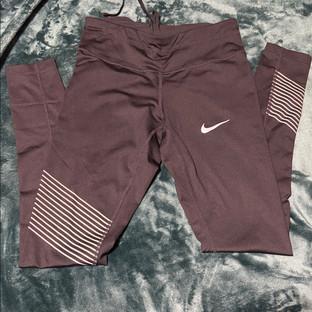 Nike Women's Black Leggings with Stripe Accents